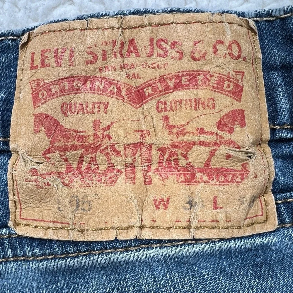 Levi's 505 Jeans Men's 38x30 (Actual 36x28.5) Blue Straight Fit‎ Grunge Casual
